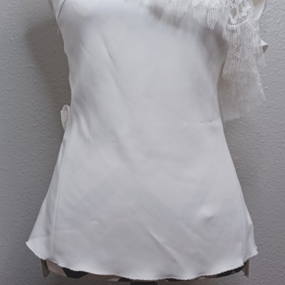 NWT Adam Lippes Strappy Ruffled Lace Trim Top - Picture 7 of 14